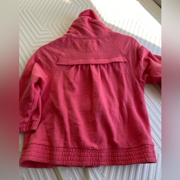 Ann Taylor Loft Lounge Coral Women's 3/4 Sleeve Zipper Jacket Size S - Picture 7 of 8